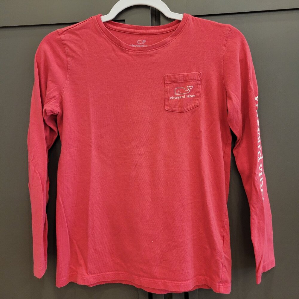 Vineyard Vines Long Sleeve Whale Logo Shirt Kids Size L (14) Pin